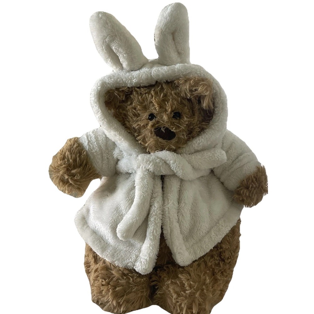Jellycat Bartholomew Bear Plush Toy 10" Soft Bathrobe Bunny Ears Stuffed Animal - Picture 2 of 7